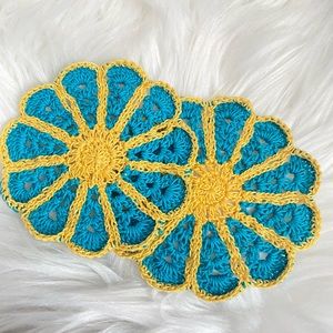 Handmade Crochet Floral Coasters